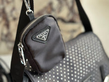 Load image into Gallery viewer, PD343 Re-Nylon Shoulder Bag with Studs / 11x8.6inch
