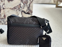 Load image into Gallery viewer, PD343 Re-Nylon Shoulder Bag with Studs / 11x8.6inch
