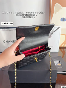 CC1035 Flap Bag with Top Handle / 5.5 × 9.4 × 3.9 in