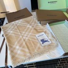 Load image into Gallery viewer, CLTH485 Burberry Wide Check Wool Silk Scarf / 78.7 x 25.6in
