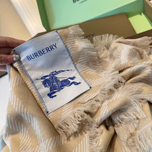 Load image into Gallery viewer, CLTH485 Burberry Wide Check Wool Silk Scarf / 78.7 x 25.6in
