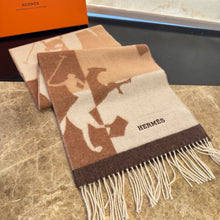 Load image into Gallery viewer, CLTH488 Hermes Cashmere Scarf / 11.8 x 63inch
