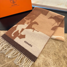 Load image into Gallery viewer, CLTH486 Hermes Cashmere Scarf / 11.8 x 63inch

