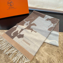 Load image into Gallery viewer, CLTH487 Hermes Cashmere Scarf / 11.8 x 63inch

