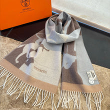 Load image into Gallery viewer, CLTH487 Hermes Cashmere Scarf / 11.8 x 63inch
