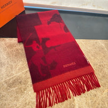 Load image into Gallery viewer, CLTH488 Hermes Cashmere Scarf / 11.8 x 63inch
