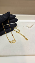 Load image into Gallery viewer, JW1441 Dior 26SS Gold-Tone CD Enamel Ladybug Necklace
