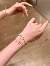 Load image into Gallery viewer, JW1443 LV 2026 Zirconia Floral Bracelet / Engraved Monogram
