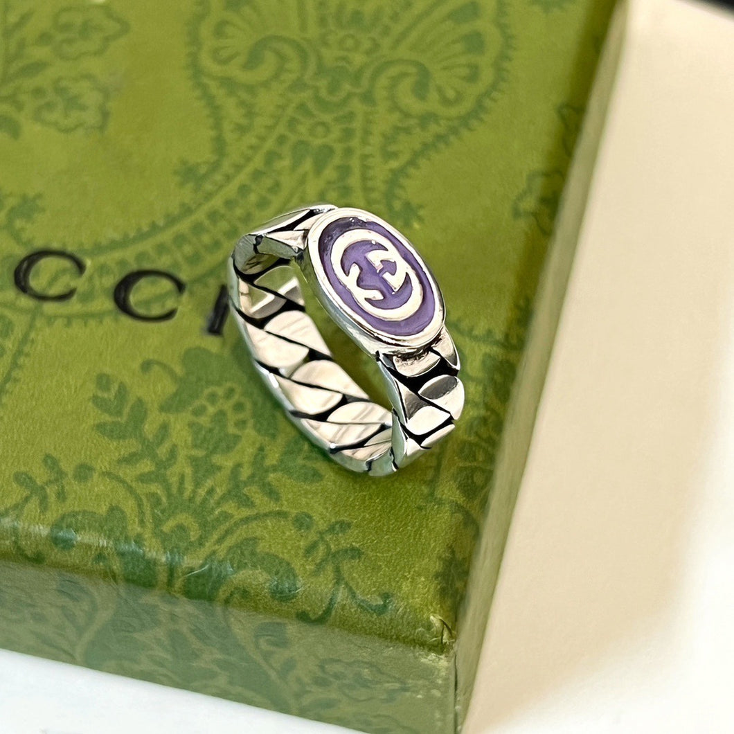 JW758 Interlocking G Enamel Ring