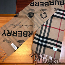 Load image into Gallery viewer, CLTH347 BUR Montage Check Wool Cashmere Reversible Scarf
