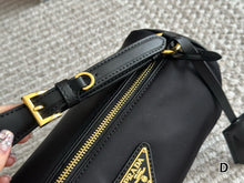 Load image into Gallery viewer, PD346 Re-Edition 2002 Re-Nylon &amp; Calfskin Shoulder Bag / 10.6x5.1x2inch
