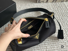 Load image into Gallery viewer, PD346 Re-Edition 2002 Re-Nylon &amp; Calfskin Shoulder Bag / 10.6x5.1x2inch
