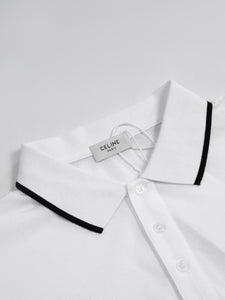 CLTH349 Celine Classic Polo Shirt in Cotton Piqué