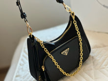 Load image into Gallery viewer, PD273 Re-Nylon and Brushed Leather Mini-bag / 8.6x7.6x2.3inch
