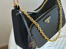 Load image into Gallery viewer, PD273 Re-Nylon and Brushed Leather Mini-bag / 8.6x7.6x2.3inch
