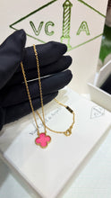 Load image into Gallery viewer, JW1445 Van Cleef &amp; Arpels Alhambra Vintage Pink Enamel Necklace
