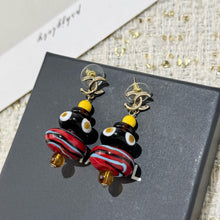 Load image into Gallery viewer, JW1446 CHANEL Colorful Ribbed Brass Ear
