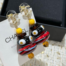 Load image into Gallery viewer, JW1446 CHANEL Colorful Ribbed Brass Ear
