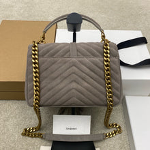 Load image into Gallery viewer, YSK445 COLLEGE MEDIUM IN QUILTED SUEDE / 9.4 x 6.6 x 2.5 INCHES / HIGHEST QUALITY VERSION
