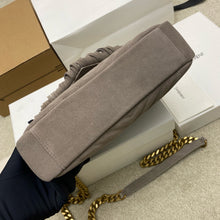 Load image into Gallery viewer, YSK445 COLLEGE MEDIUM IN QUILTED SUEDE / 9.4 x 6.6 x 2.5 INCHES / HIGHEST QUALITY VERSION
