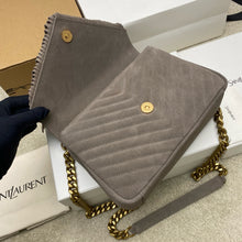Load image into Gallery viewer, YSK445 COLLEGE MEDIUM IN QUILTED SUEDE / 9.4 x 6.6 x 2.5 INCHES / HIGHEST QUALITY VERSION
