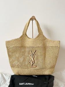 YSK326 Icare in Raffia / HIGHEST QUALITY VERSION / 14.6"–21.7" X 16.9" X 2"