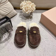 Load image into Gallery viewer, SE1761 Miu Miu Coin Wool Mule Slippers / Size 5-10

