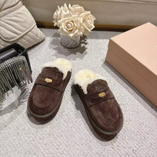 Load image into Gallery viewer, SE1761 Miu Miu Coin Wool Mule Slippers / Size 5-10
