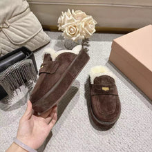 Load image into Gallery viewer, SE1761 Miu Miu Coin Wool Mule Slippers / Size 5-10
