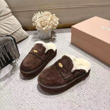 Load image into Gallery viewer, SE1761 Miu Miu Coin Wool Mule Slippers / Size 5-10

