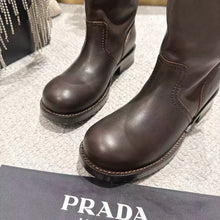 Load image into Gallery viewer, SE1762 Prada 26SS Stacked Western Buckle Biker Ankle Boots / Size 5-11
