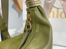 Load image into Gallery viewer, CLE017 Small Bracelet Hobo Bag in Grained Leather / 12.6x5.5x3.9inch / HIGHEST QUALITY VERSION
