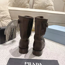 Load image into Gallery viewer, SE1762 Prada 26SS Stacked Western Buckle Biker Ankle Boots / Size 5-11
