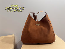 Load image into Gallery viewer, PD369 Large Hobo Bag in Suede Leather / 13.4x9.8x3.1inch
