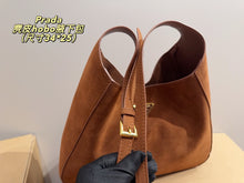 Load image into Gallery viewer, PD369 Large Hobo Bag in Suede Leather / 13.4x9.8x3.1inch
