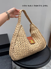 Load image into Gallery viewer, CL145 CABAS TRIANGLE IN RAFFIA / 16.5x8.6x2.4inch
