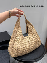 Load image into Gallery viewer, CL145 CABAS TRIANGLE IN RAFFIA / 16.5x8.6x2.4inch
