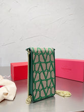 Load image into Gallery viewer, VLTN086 LOCÒ TOILE ICONOGRAPHE PHONE CASE WITH CHAIN / W3.9xH7.0xD1.6 in.
