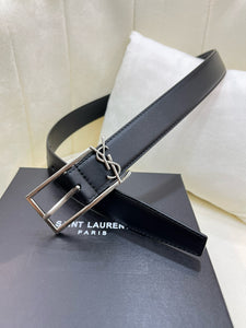 BL214 YSK New Cassandre Buckle Belt in Smooth Leather / 20mm/30mm