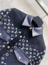 Load image into Gallery viewer, CLTH388 LB Monogram Denim Midi Shirt
