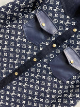 Load image into Gallery viewer, CLTH388 LB Monogram Denim Midi Shirt
