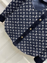 Load image into Gallery viewer, CLTH388 LB Monogram Denim Midi Shirt
