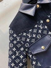 Load image into Gallery viewer, CLTH388 LB Monogram Denim Midi Shirt
