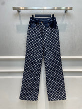 Load image into Gallery viewer, CLTH386 LB Monogram Denim Bootcut Jeans
