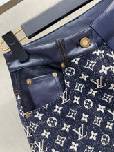 Load image into Gallery viewer, CLTH386 LB Monogram Denim Bootcut Jeans
