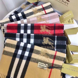 CLTH428 Burberry Check Cashmere Scarf / 168 x 30cm/66.1 x 11.8in