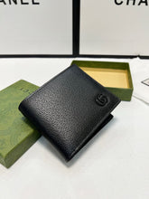 Load image into Gallery viewer, MBG066 Bi-fold wallet with GG logo /  4.3&quot;W x 3.5&quot;H
