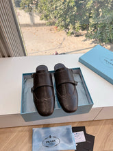 Load image into Gallery viewer, SE1556 Prada Shuffle Fringed Leather Mules / Size5-10
