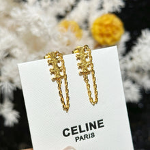 Load image into Gallery viewer, JW831 CL Triomphe Chain Earrings in Brass with Gold Finish
