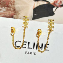 Load image into Gallery viewer, JW831 CL Triomphe Chain Earrings in Brass with Gold Finish
